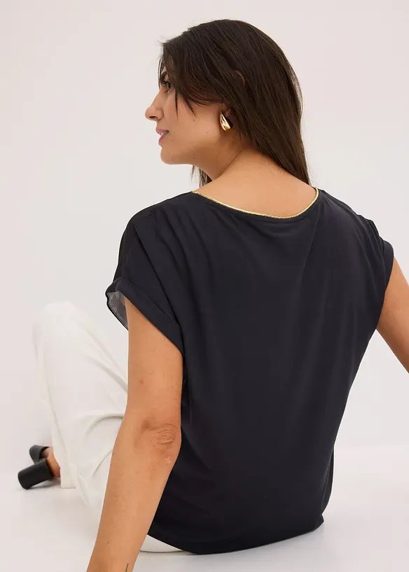 Topp med vevd innfelling, bonprix