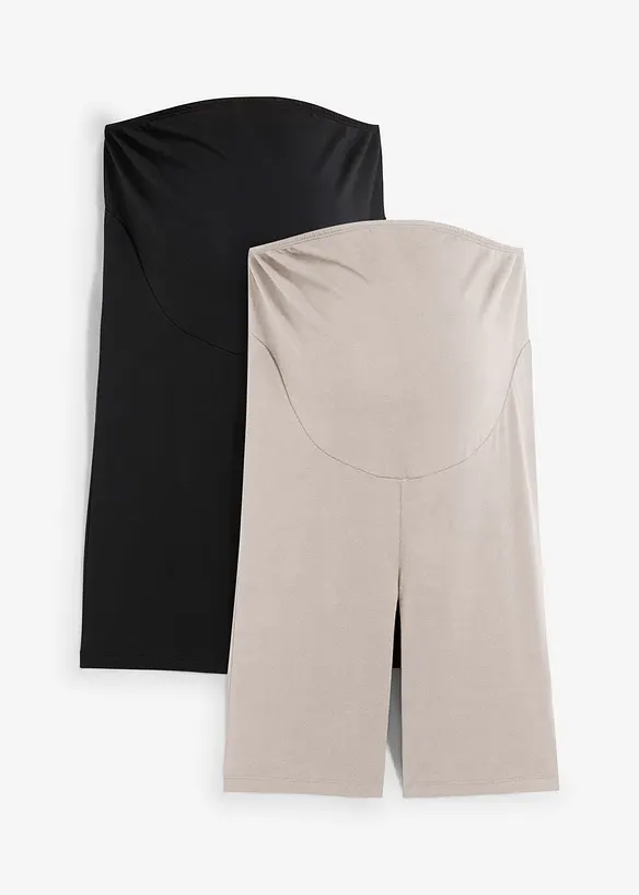 Mamma-sykkelbukse i økologisk bomull (2-pack), bonprix