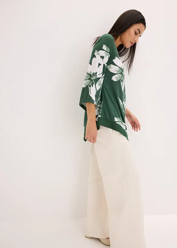 Trikot-tunika med blomstermønster, bonprix