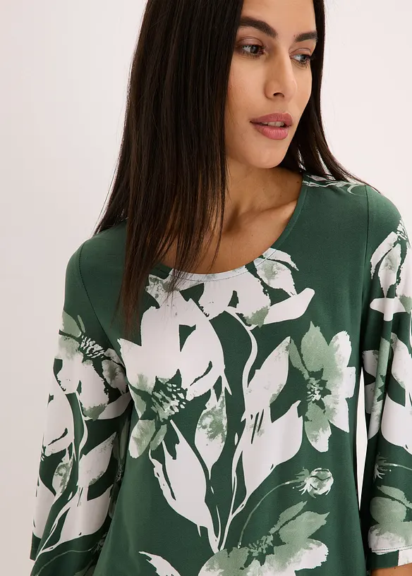 Trikot-tunika med blomstermønster, bonprix