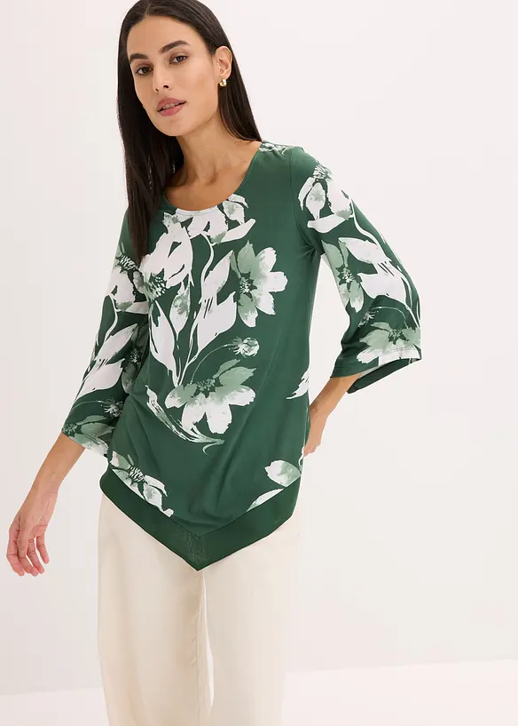 Trikot-tunika med blomstermønster, bonprix