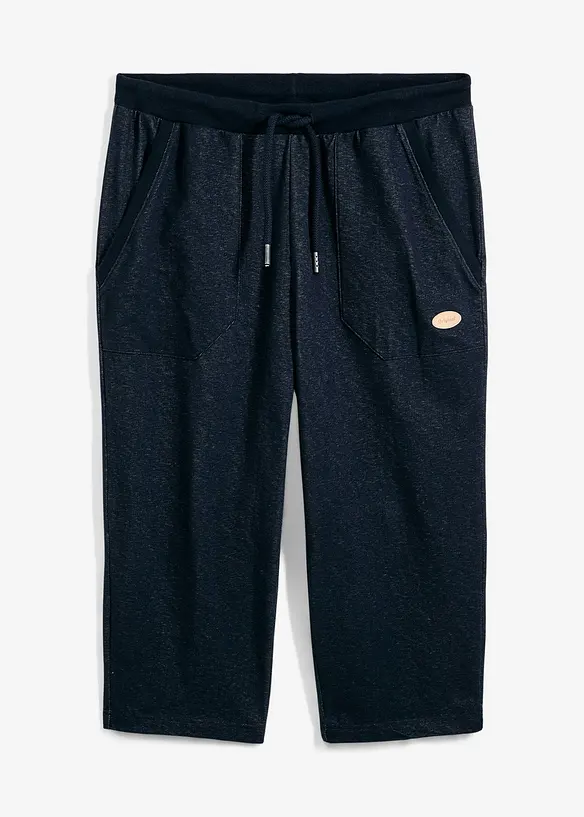 3/4-lang sweatbukse med denim-look og komfortlinning, bonprix