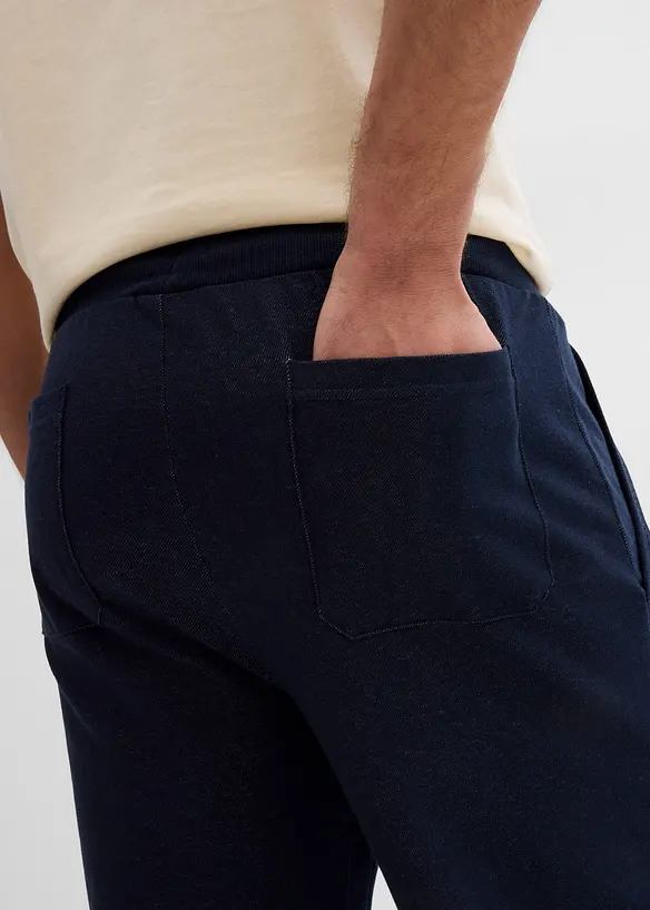 3/4-lang sweatbukse med denim-look og komfortlinning, bonprix