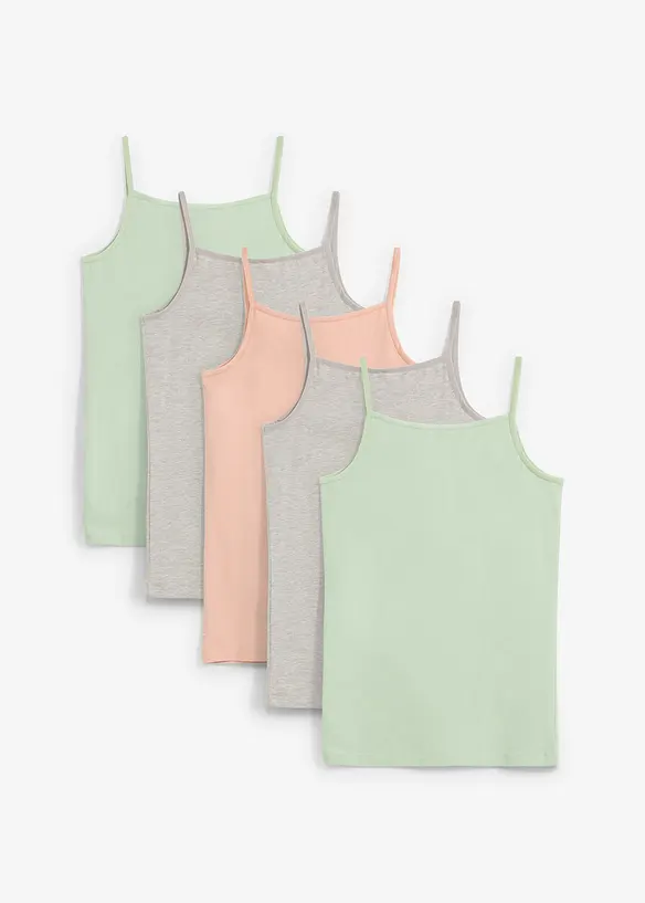 Singlet med økologisk bomull (5-pack), bonprix