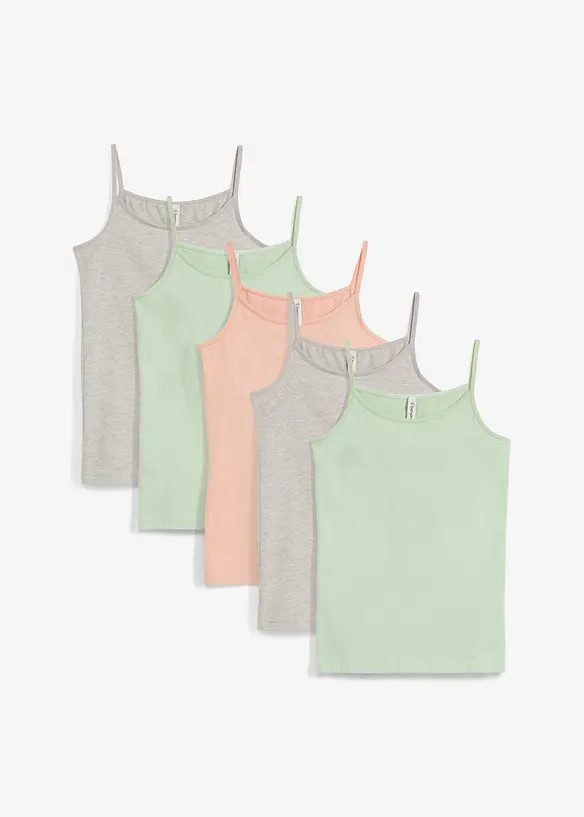 Singlet med økologisk bomull (5-pack), bonprix