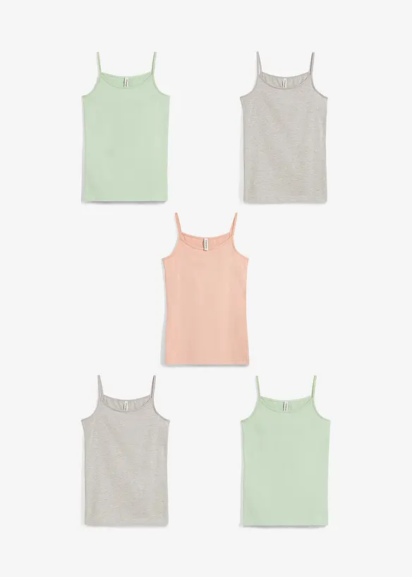 Singlet med økologisk bomull (5-pack), bonprix