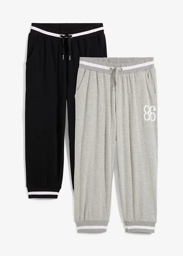 3/4-lang joggebukse (2-pack), bonprix