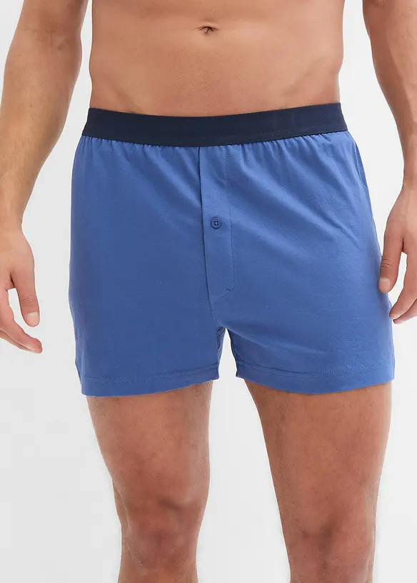 Boksershorts i bomullsjersey og ledig modell (4-pack), bonprix