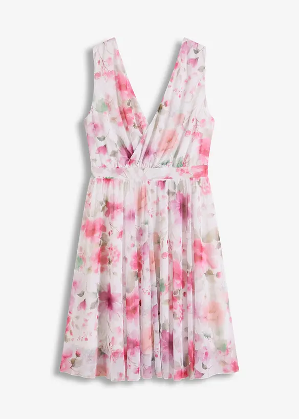 Mesh-kjole med print, bonprix