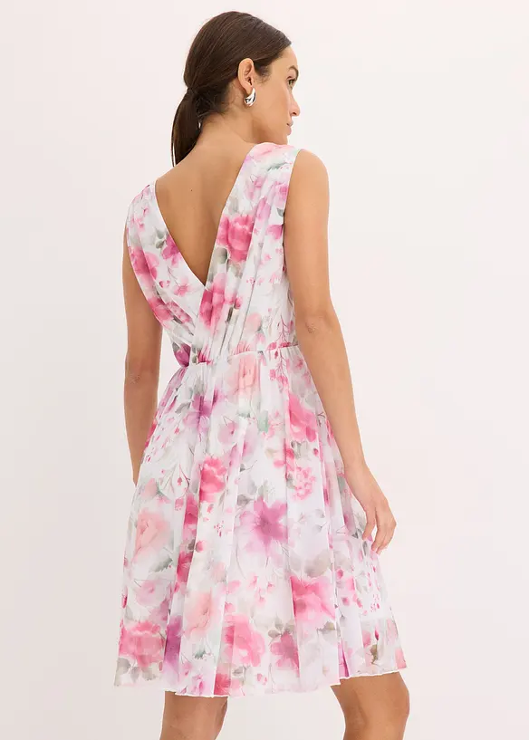 Mesh-kjole med print, bonprix