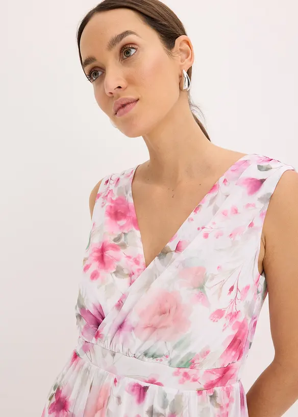 Mesh-kjole med print, bonprix