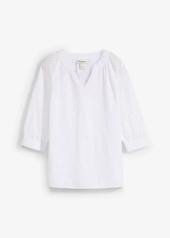 Blusetunika i luftig musselin, bonprix