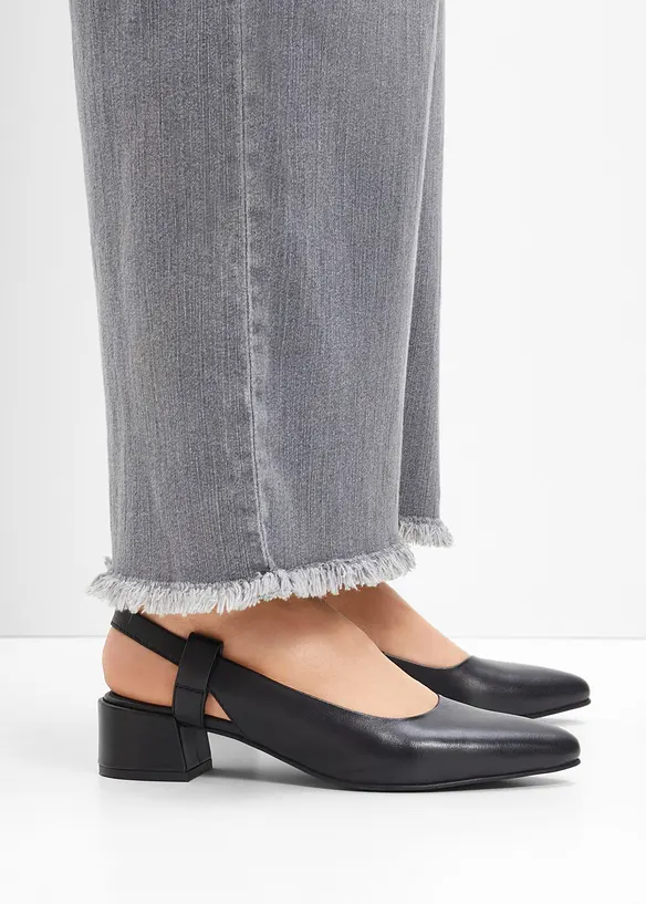 Slingbacks i skinn, bonprix