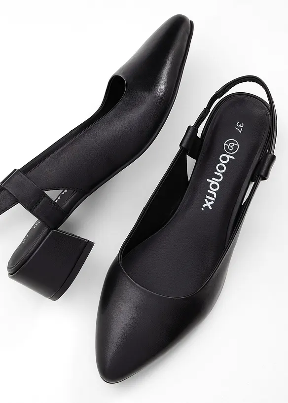 Slingbacks i skinn, bonprix