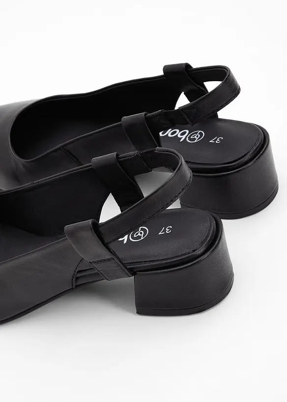 Slingbacks i skinn, bonprix