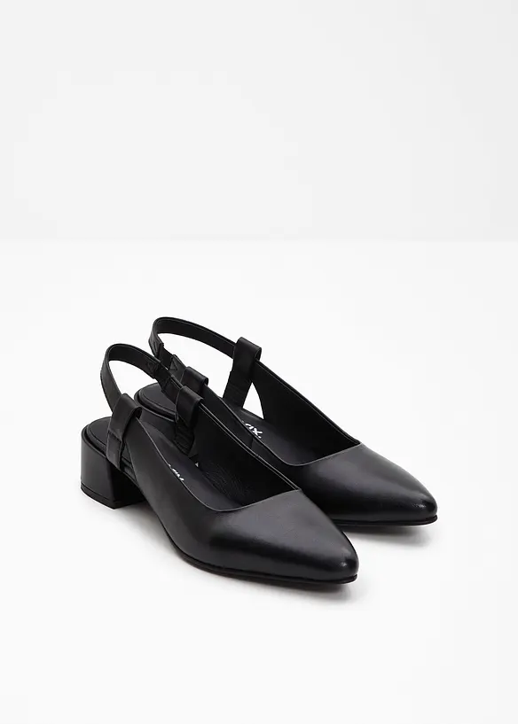 Slingbacks i skinn, bonprix