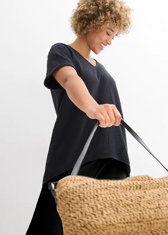 Trikottunika i myk musselin, bonprix