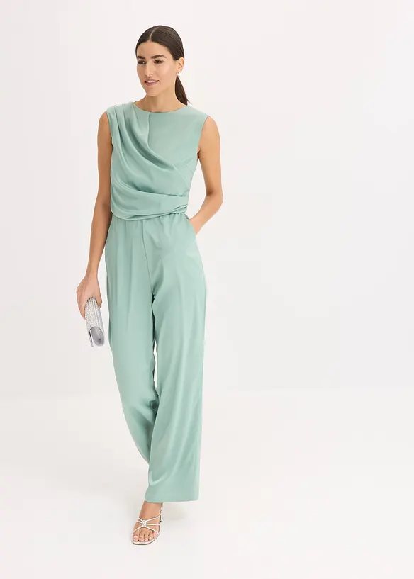 Jumpsuit i sateng med glans, bonprix