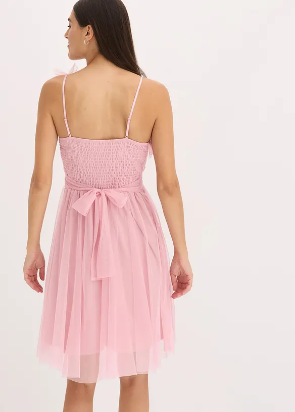 One shoulder-kjole i fin tyll, bonprix