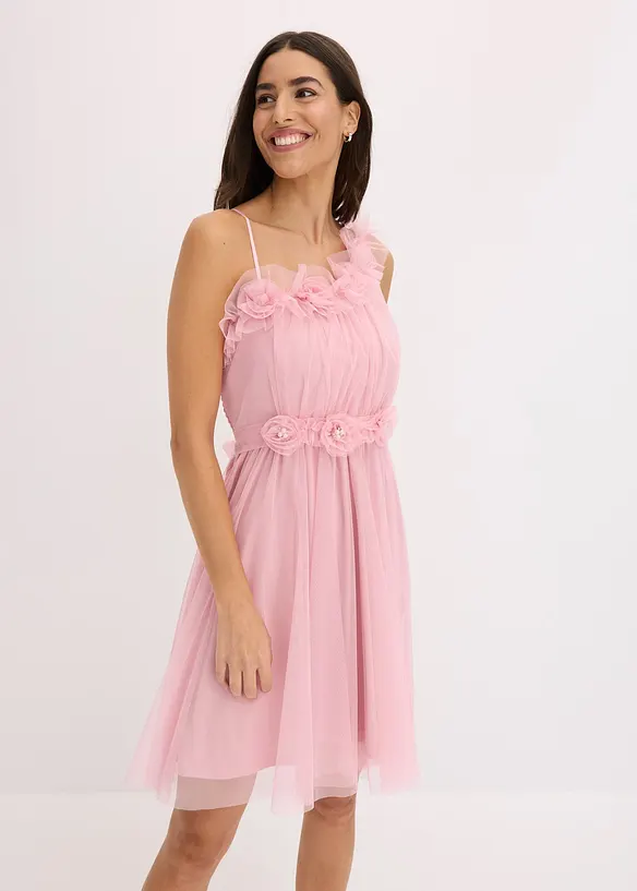One shoulder-kjole i fin tyll, bonprix