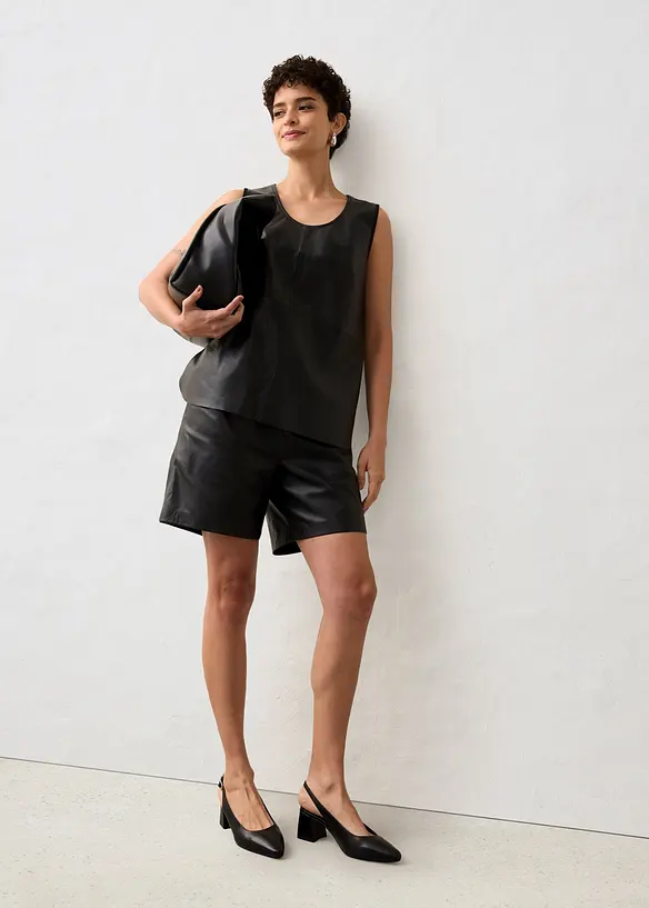 Skinnshorts i lammenappa, bonprix
