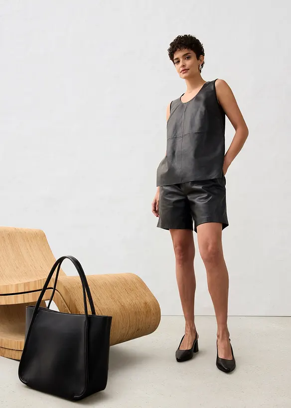 Skinnshorts i lammenappa, bonprix