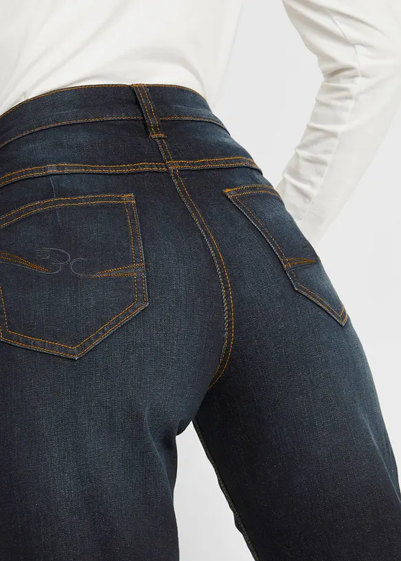 Wide Leg-jeans Mid Waist, komfortlinning, bonprix