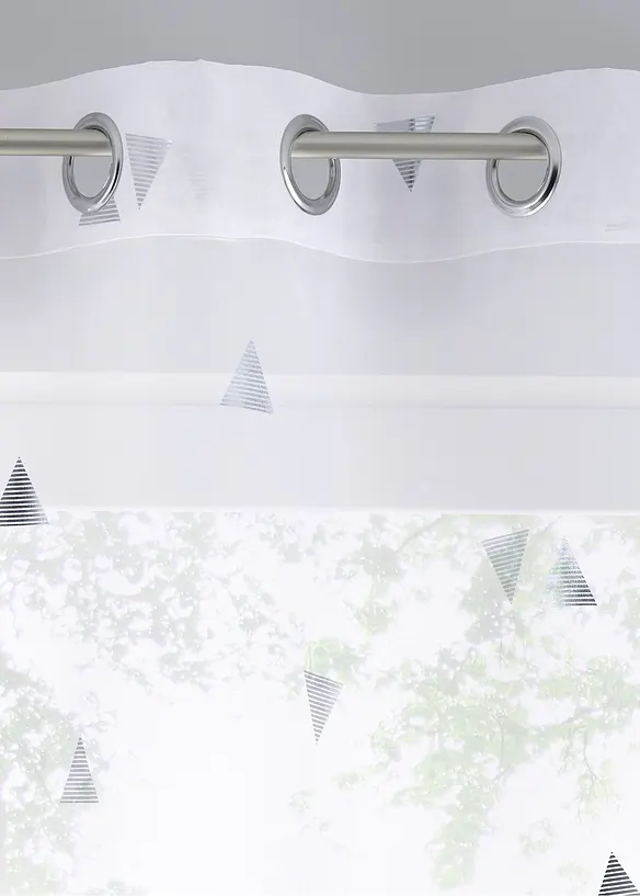 Gardin med glanstrykk (1-pack), bonprix
