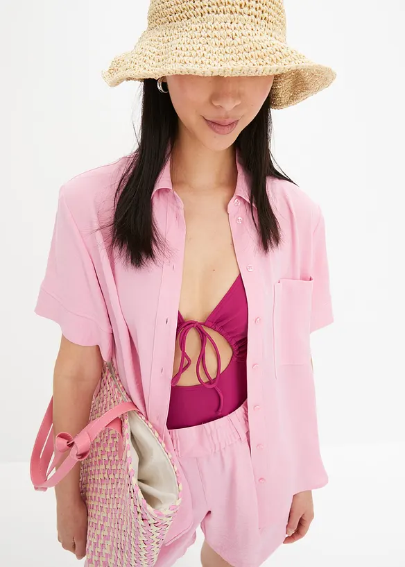 Kortermet bluse med brystlomme, bonprix
