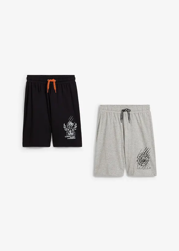 Bermudashorts i jersey med økologisk bomull (2-pack), bonprix