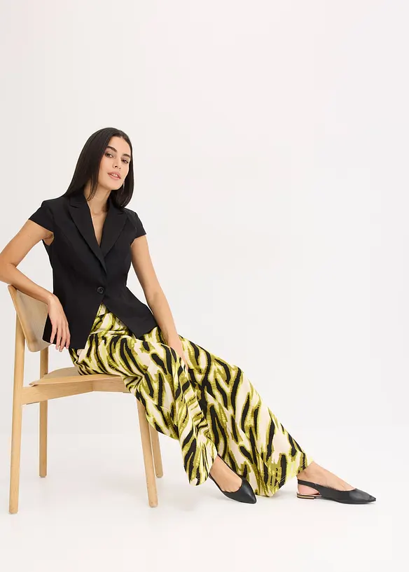 Kortermet blazer i bomullssateng, bonprix