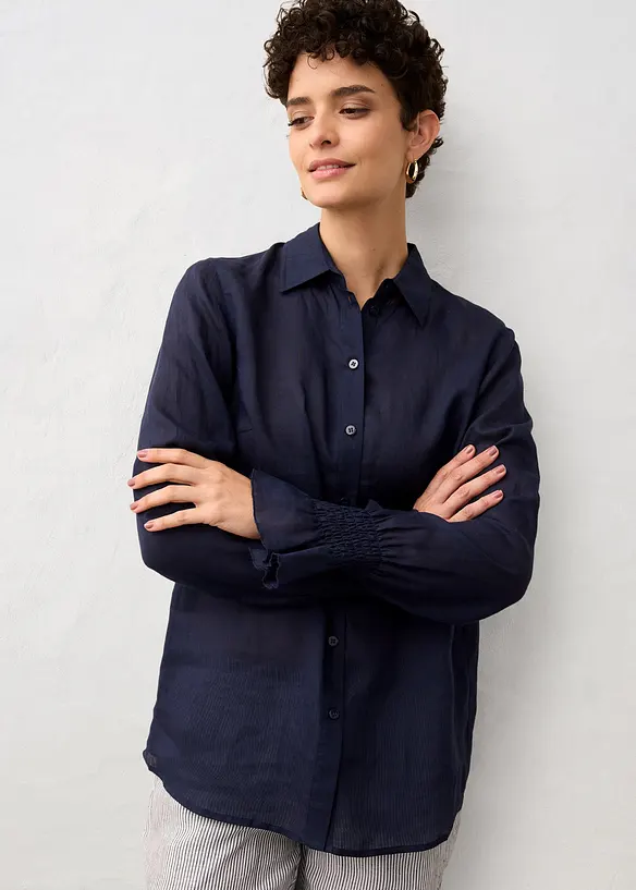 Skjortebluse av ramie, bonprix