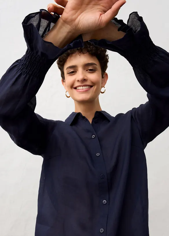 Skjortebluse av ramie, bonprix