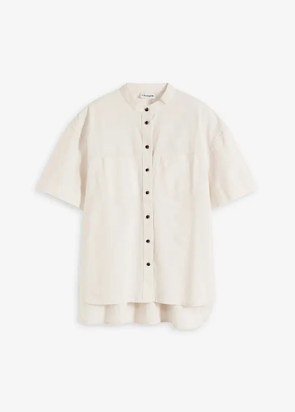 Skjortebluse i fin viskosemiks, bonprix