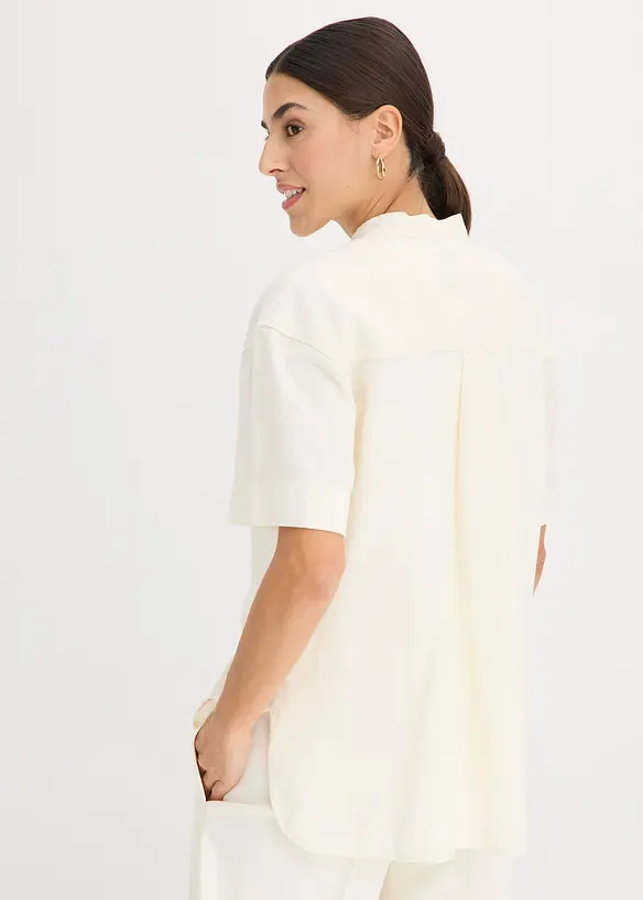 Skjortebluse i fin viskosemiks, bonprix