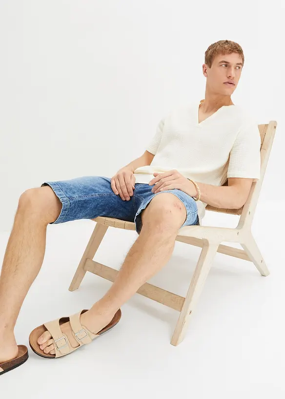 Kortermet skjorte i lett musselin, bonprix