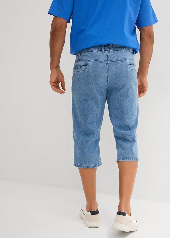 Lang bermudashorts i lett denim med stretch, Regular Fit, bonprix