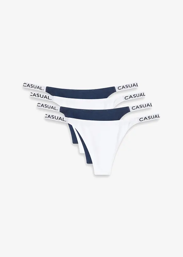 Stringtruse med økologisk bomull (4-pack), bonprix