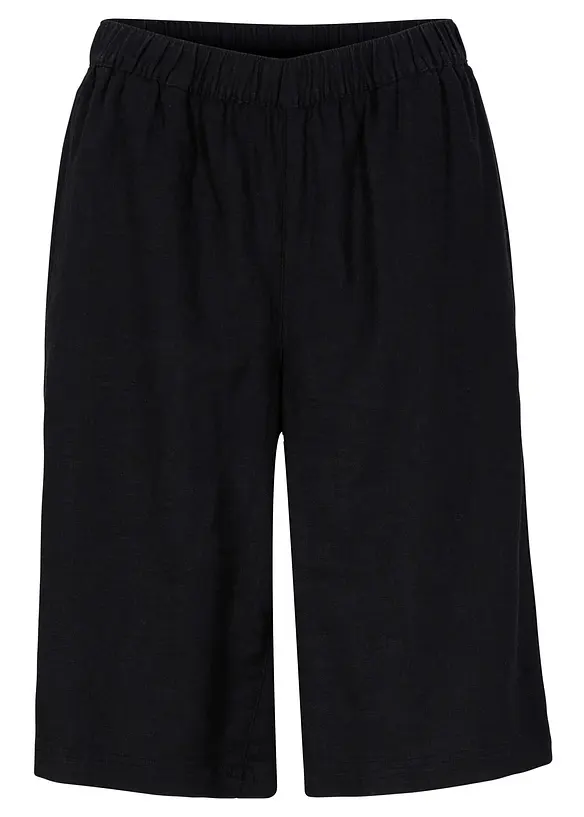 Bermudashorts i lin-/viskosemiks, High Waist, bonprix