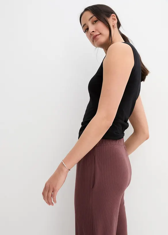 Jerseybukse i ribbemateriale med komfortlinning, bonprix