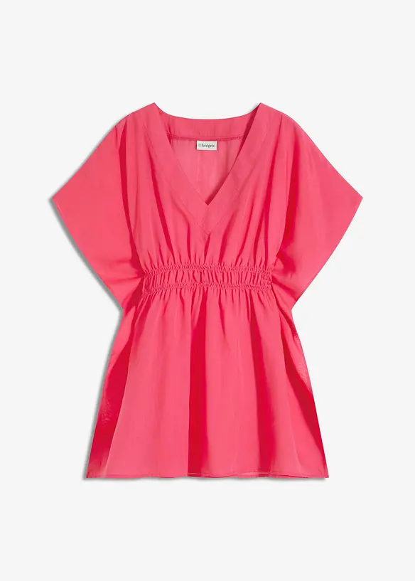 Transparent strandtunika med V-hals, bonprix