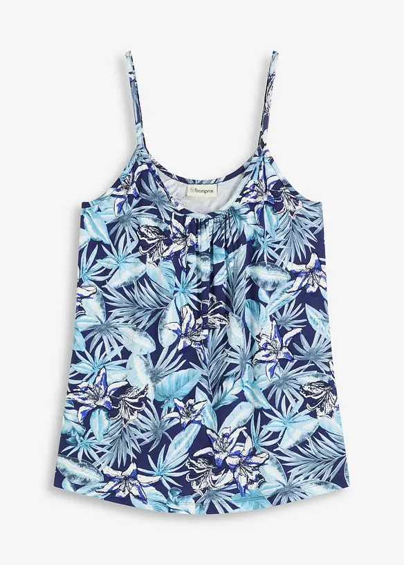 Topp i myk viskosemiks med spagettistropper, bonprix