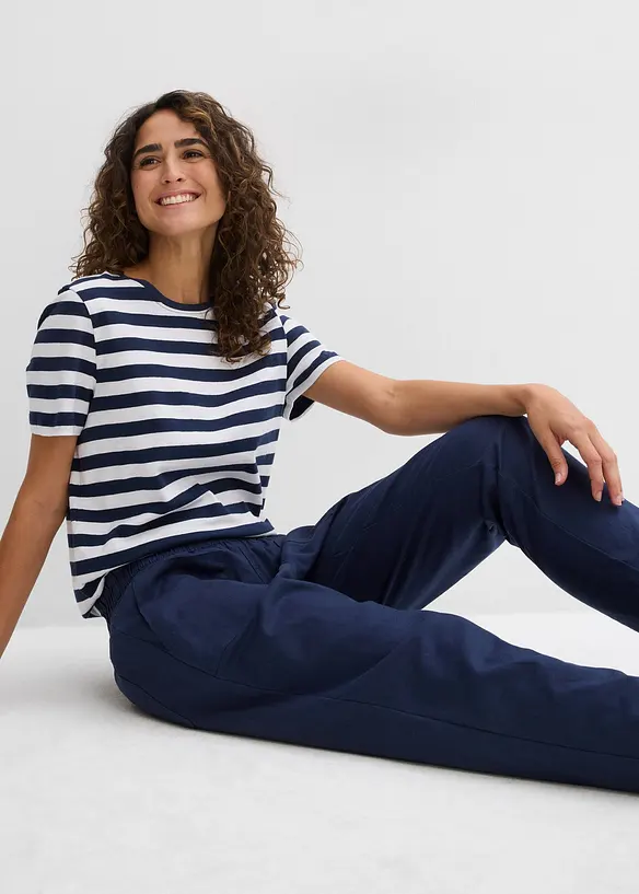 Slip on-bukse av luftig linmiks, bonprix