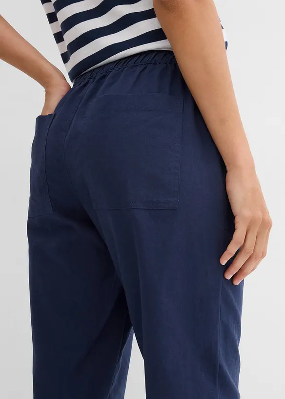 Slip on-bukse av luftig linmiks, bonprix