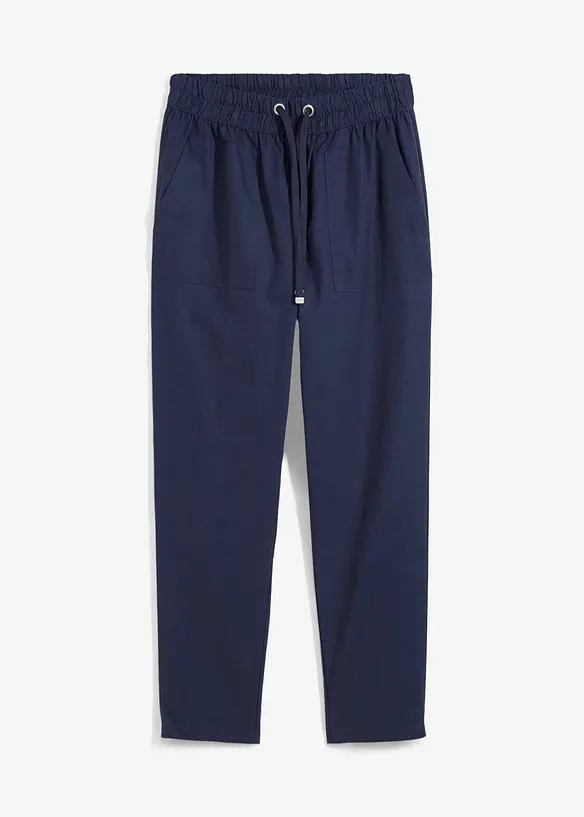 Slip on-bukse av luftig linmiks, bonprix