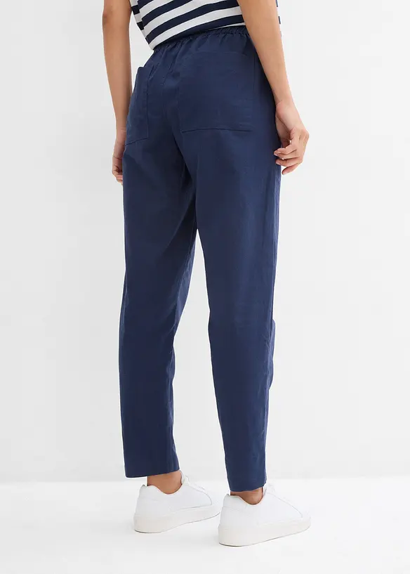 Slip on-bukse av luftig linmiks, bonprix