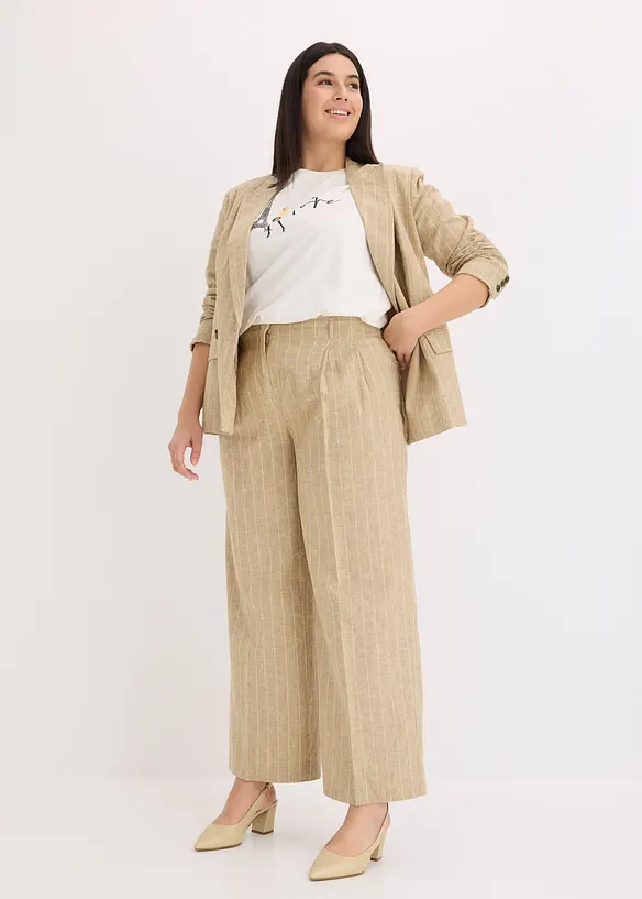 Bukse med lin og legg, bonprix