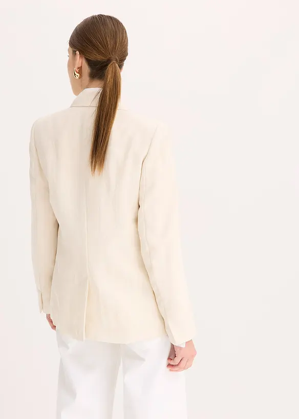 Blazer i materiale med rynket effekt og lyocell, bonprix