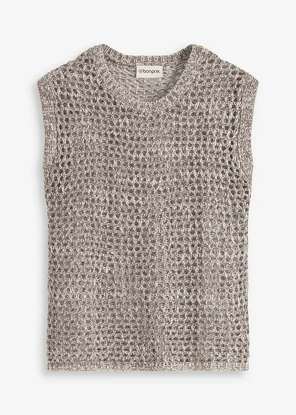 Strikket topp i båndgarn, bonprix