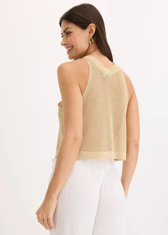 Strikket topp i glittergarn, bonprix